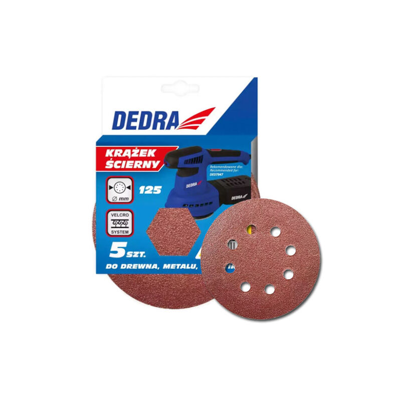 Kotouč brusný smirkový 125 mm, 150 gr, suchý zip, sada 5 kus